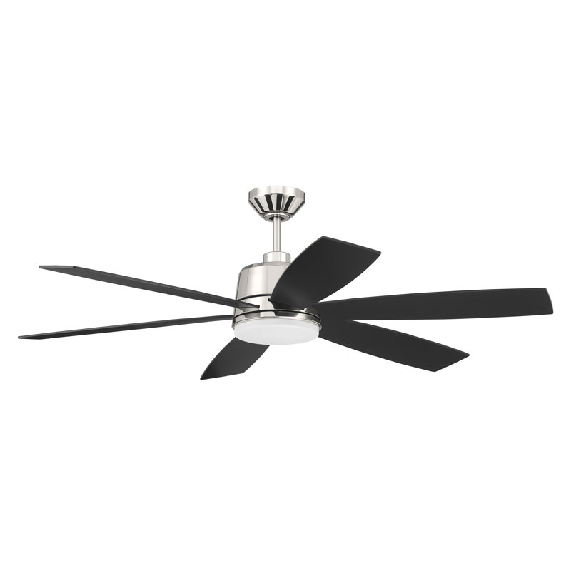 54'' Ceiling Fan with LED Lights, Polished Nickel