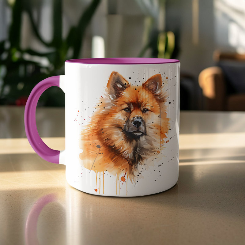 Beautiful Pyrenees Dog Artwork 11oz Coffee Mug, 1, Purple