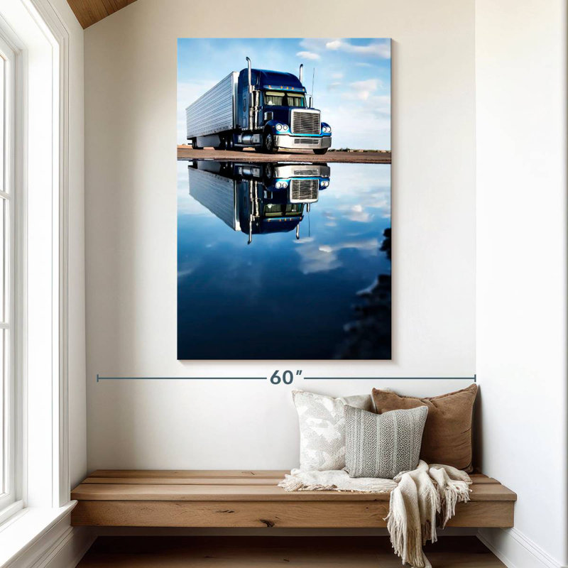 Mehar Semi Truck Reflection, 51" H x 34" W