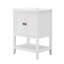 24" White Modern Sleek Bathroom Vanity Elegant Ceramic Sink With Solid Wood Frame Open Style Shelf