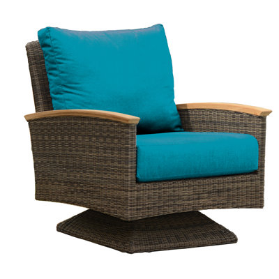 Bella Wicker Teak Outdoor Swivel Lounge Chair