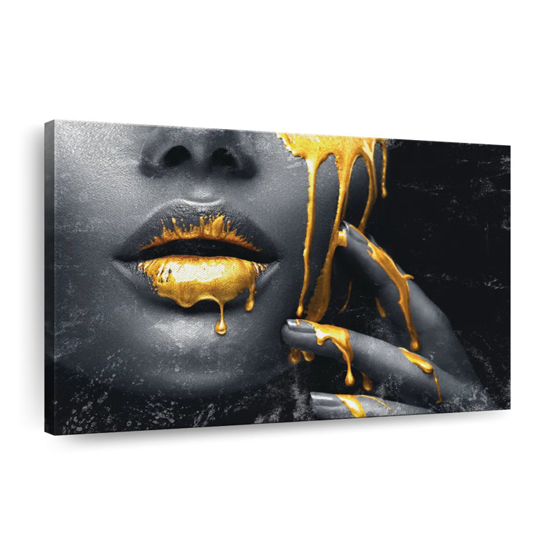 Impression sur toile Grunge Gold, H 30 po x l 20 po x P 1,25 po