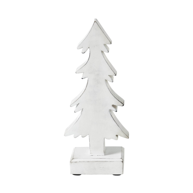 Figurine de Noël en bois blanc, H 16,5 po x l 7,25 po x P 2,5 po