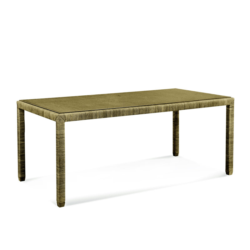 Pine Isle Glass Dining Table, Brass