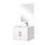 Meuble-lavabo blanc brillant l 24 po x P 22 po, comptoir en quartz, miroir et robinet de 18 po - et meuble-lavabo, taches rayées