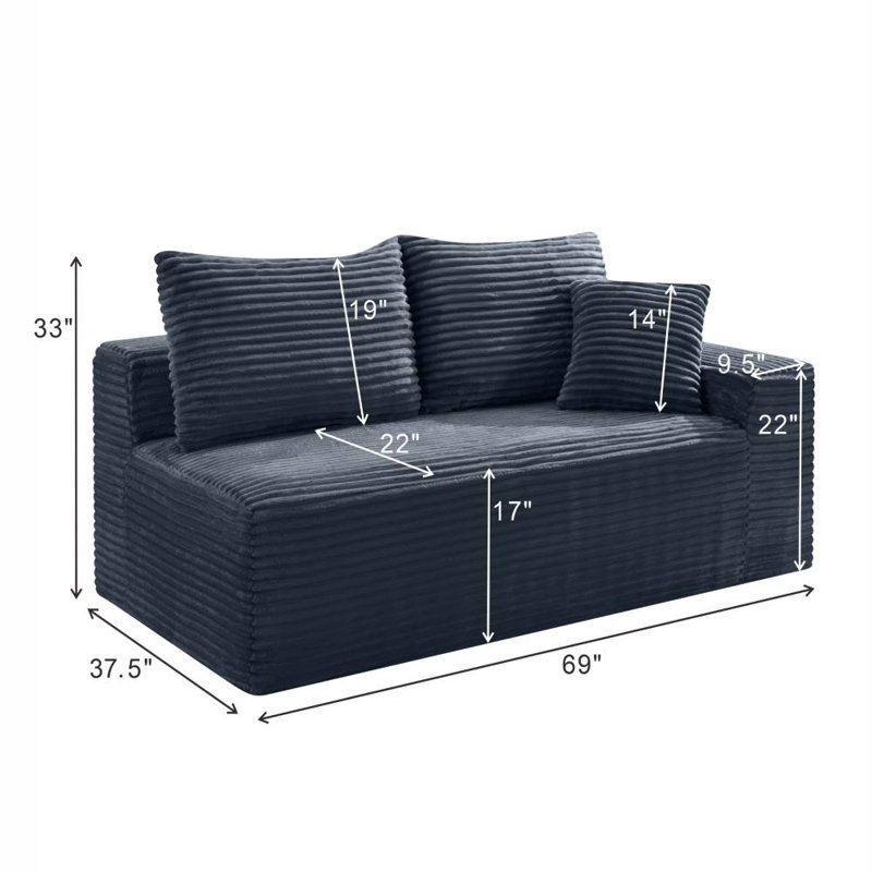 Causeuse sans accoudoirs (gris)