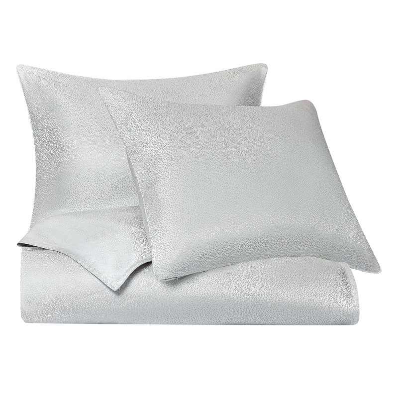 Gray Cotton Queen Bedspread Cover Set with Shams