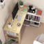 HOMCOM L Shaped Desk with Bookshelf-1263105933