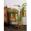 Grand pot à fleurs doré Soho avec support en métal amovible, pot de fleurs d'intérieur décoratif, support à pots de fleurs-2129800924