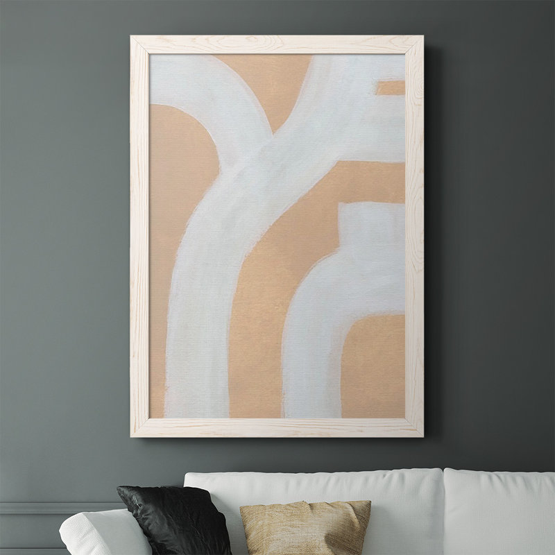 «Sirine Neutral Winding Paths I», reproduction d'art sur toile, H 37,5 po x l 27,5 po x P 1 po, Blanc