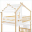 Lit superposé simple en pin contreplaqué avec rangement en escalier, garde-corps, aucun sommier tapissier, naturel et amp; Blanc pour la chambre à coucher