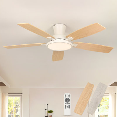 Karlena 52'' Ceiling Fan With Led Lights And Remote Control