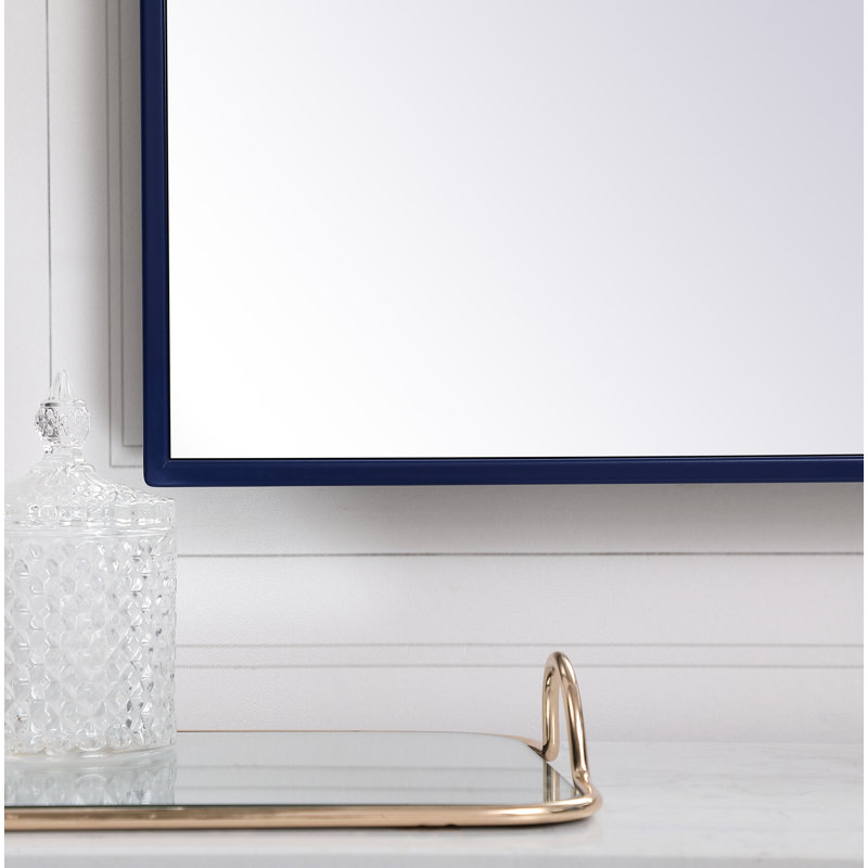 Miroir mural Sabine, 40 po x 36 po, Bleu
