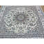 Tapis décoratif en laine carrée de conception unique 8 pi 10 po x 8 pi 11 po noué à la main Ivoire
