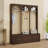 Wood Hall Tree with Entryway Bench, Coat Rack, 8 Hooks and 3 Drawers-157098576