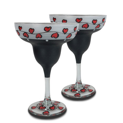 Hearts & Vines 9 oz. Margarita Glass