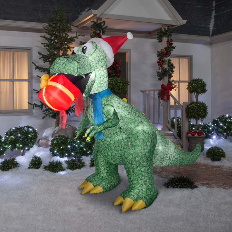 Tyrannosaure Rex avec cadeau 9,5 pi The Holiday Aisle®