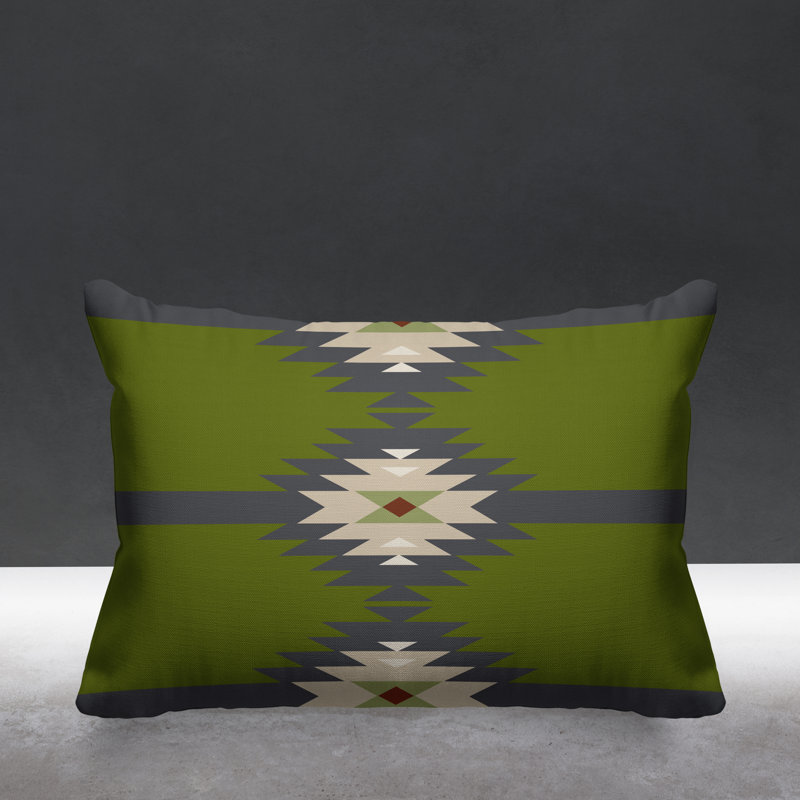 Coussin décoratif intérieur / extérieur Onida Southwestern, Chartreuse