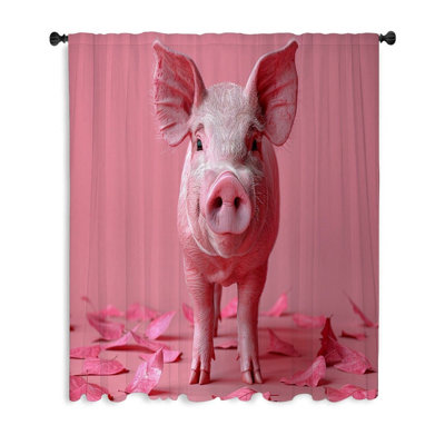 Rideaux de fenêtre cochon, occultant et rideaux cochon - 1 panneau