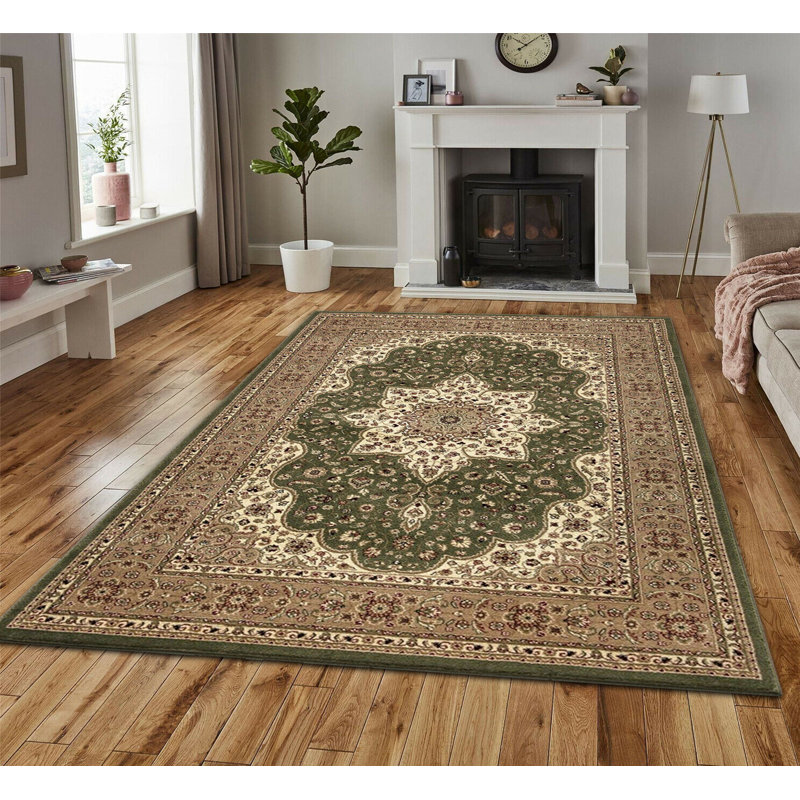 Traditional Area Rug Armard Green/Beige Rug, Rectangle 60 x 110cm