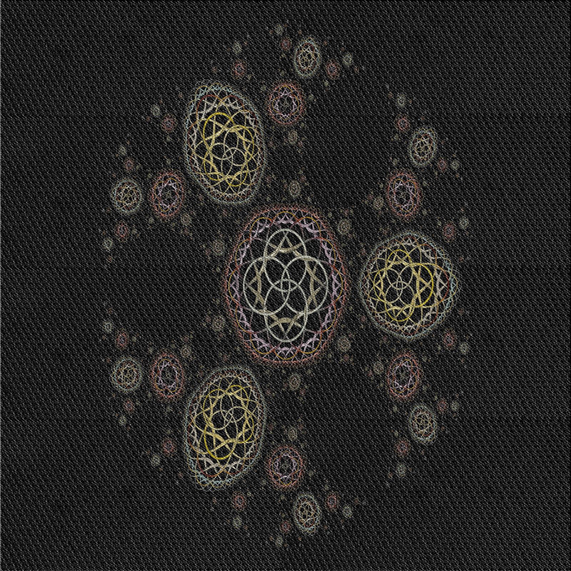 Noir abstrait/Tapis décoratif brun, Carré 8 pi