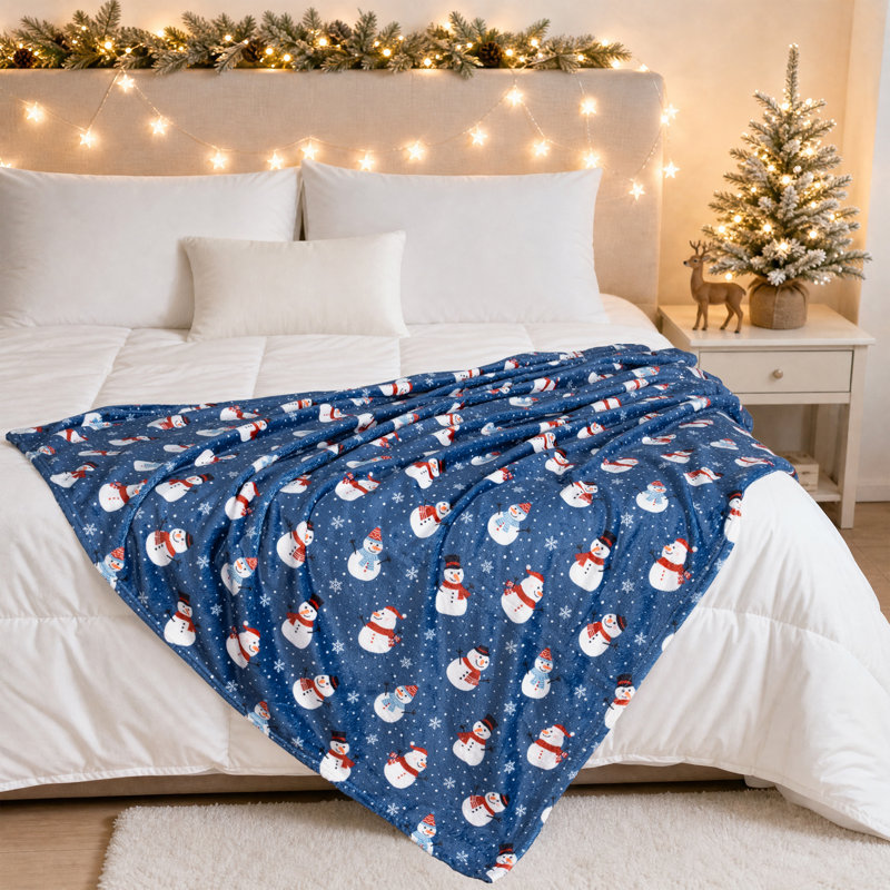 Jeté en peluche Holiday Snowman