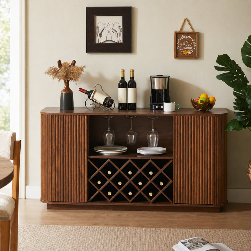 Armoire de rangement 58 po Modern Wavy Curve
