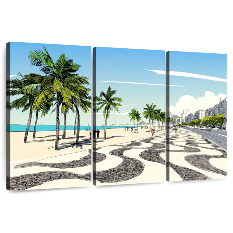 Vue du trottoir Gillard Copacabana, H 48 po x l 74 po