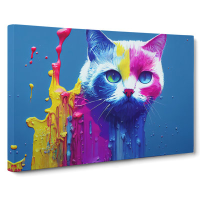 Cat Painted - Wrapped Canvas