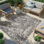 Charcoal Modern Outdoor Rug, Floral Stain Resistant Easy to Clean Rug For Patio, Balcony, Decks & Garden-297512927