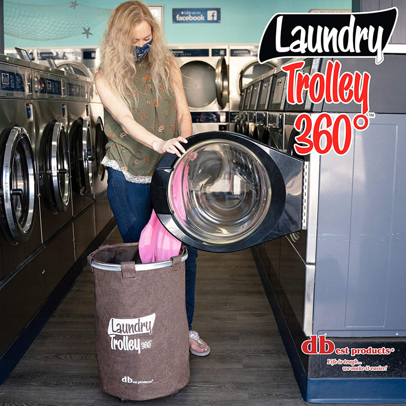 Canvas Rolling Laundry Hamper