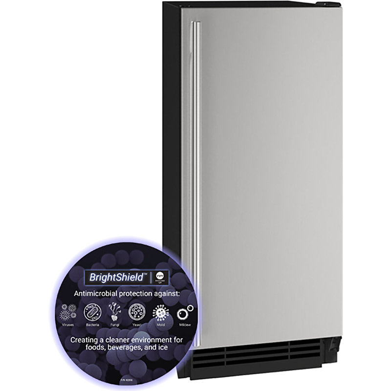 Stainless Steel Undercounter Clear Ice Maker, 15-inch