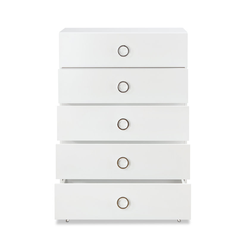 Commode à cinq tiroirs, Blanc