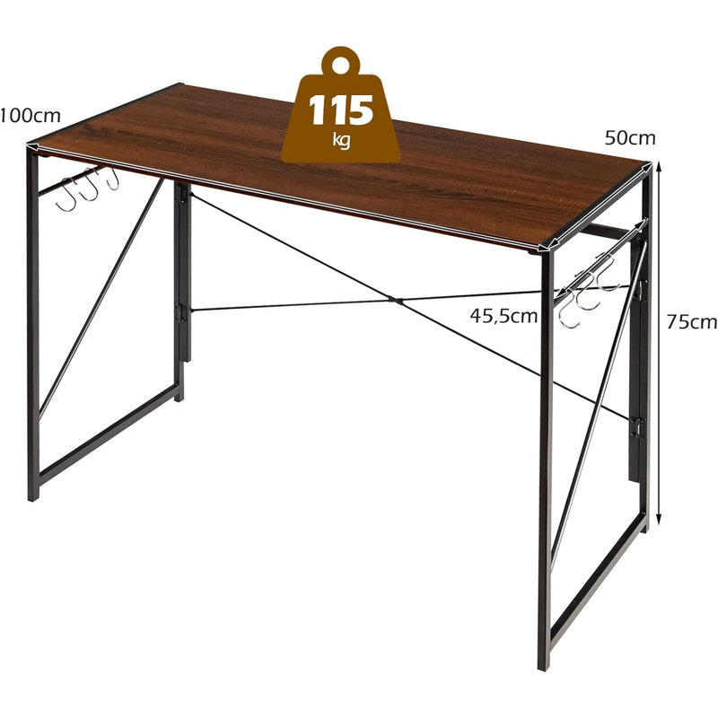 Abdisalan Rectangle 100cm L Training Table, Brown