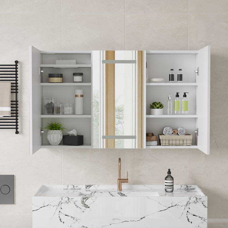 Rectangle Wall Mirror with Cabinet