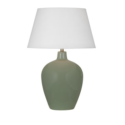 Lampe de table en céramique vert mousse Alder 30 po