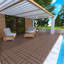 Carreaux de terrasse de patio à emboîter pour une installation facile sur le porche, le bord de la piscine, le balcon et la cour arrière-116816605