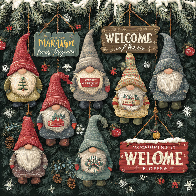 Art mural sur toile Merry Gnome Gathering, H 30 po x l 30 po