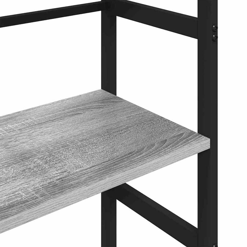Steel Etagere Bookcase, (3 Shelves) 115cm. H x 40cm. W x 29.5cm. D, Grey Sonoma