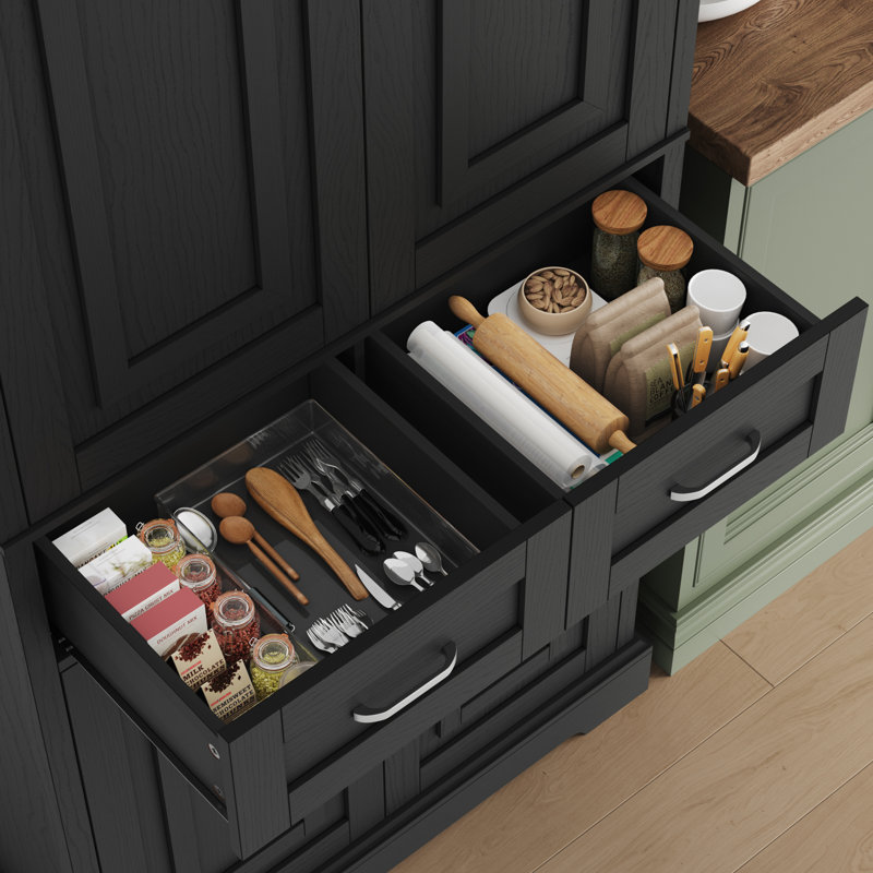 Garde-manger 70,9 po Hettel, Noir, noir, noir, noir