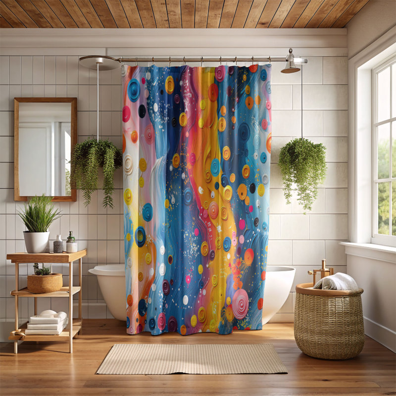 Playful Style - Rideau de douche Premium, H 74 po x l 71 po