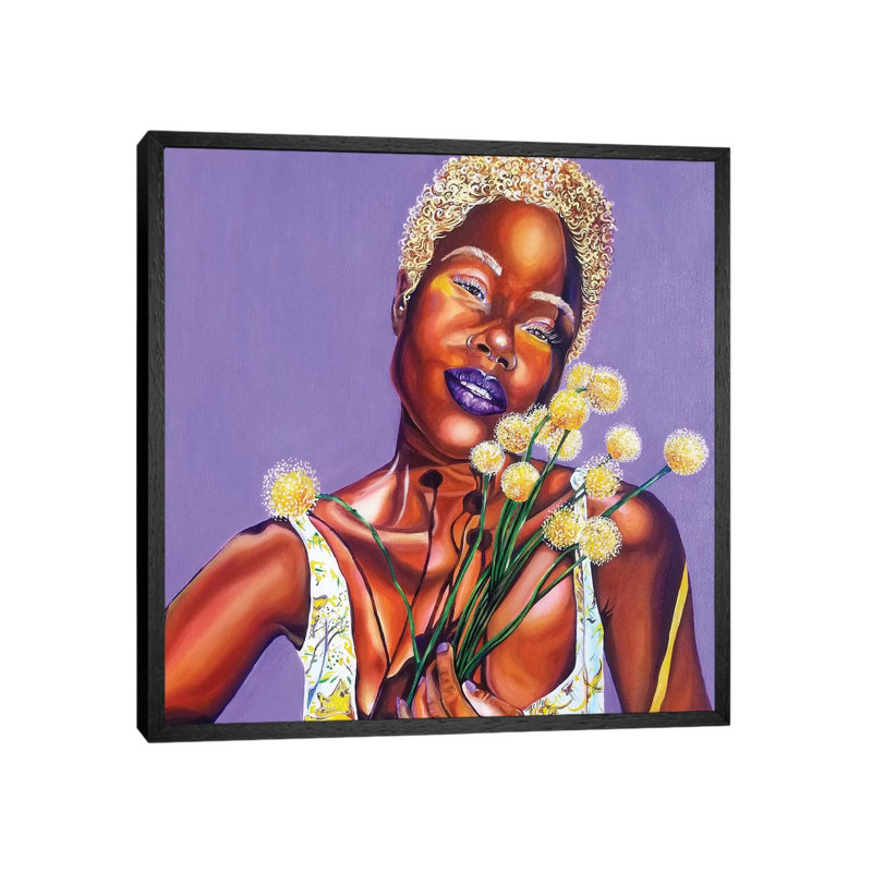 Lavender - Painting on Canvas, 66.04cm H x 66.04cm W x 3.81cm D, Black Framed