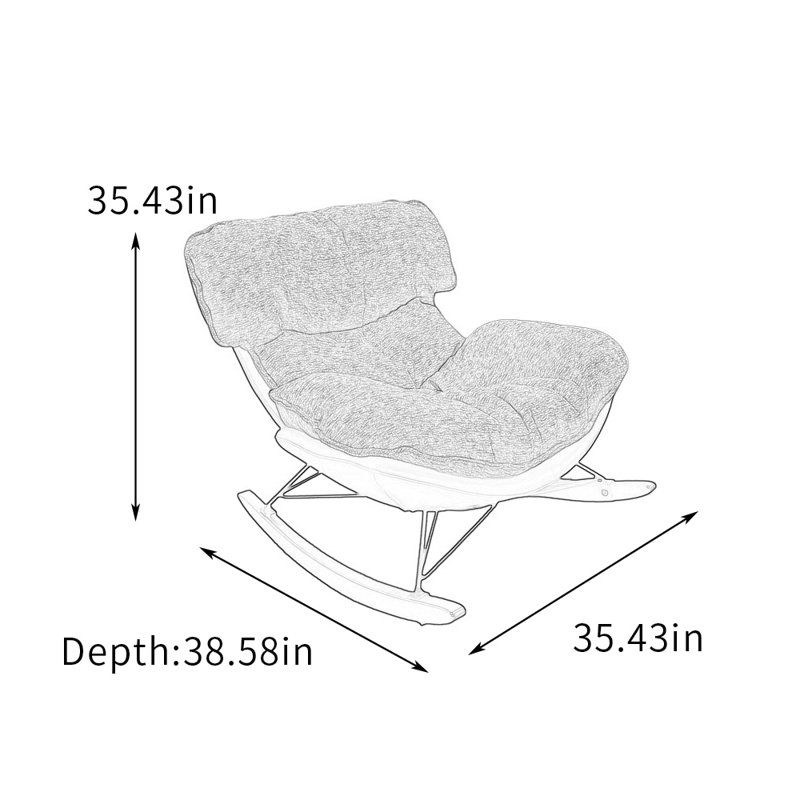 Chaise berçante ergonomique de salon