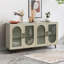Meuble télé pour téléviseur de 65 pouces et plus, meuble télé en bois avec armoire de rangement et tablettes réglables