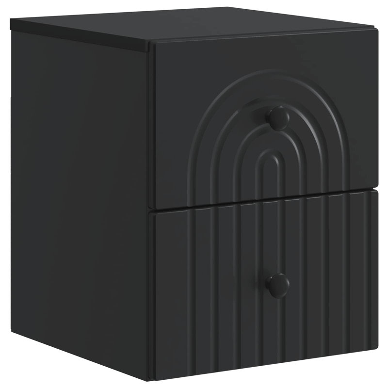 33cm W Manufactured Wood Bedside Table, Black