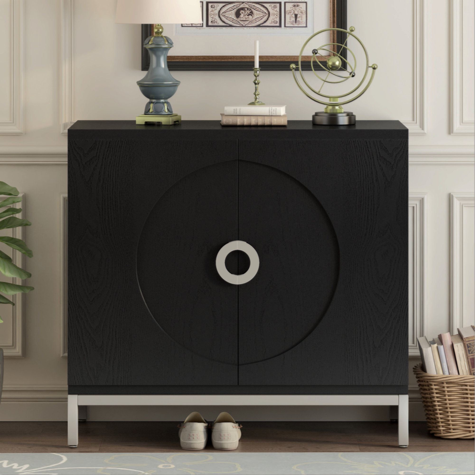 Oliver Simple Storage Accent With Solid Wood