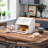 Bread Box For Kitchen Countertop Bin Double Layer Bread Box Storage Container Extra Large Capacity Farmhouse With Diamond Pattern Windows (White, Large)