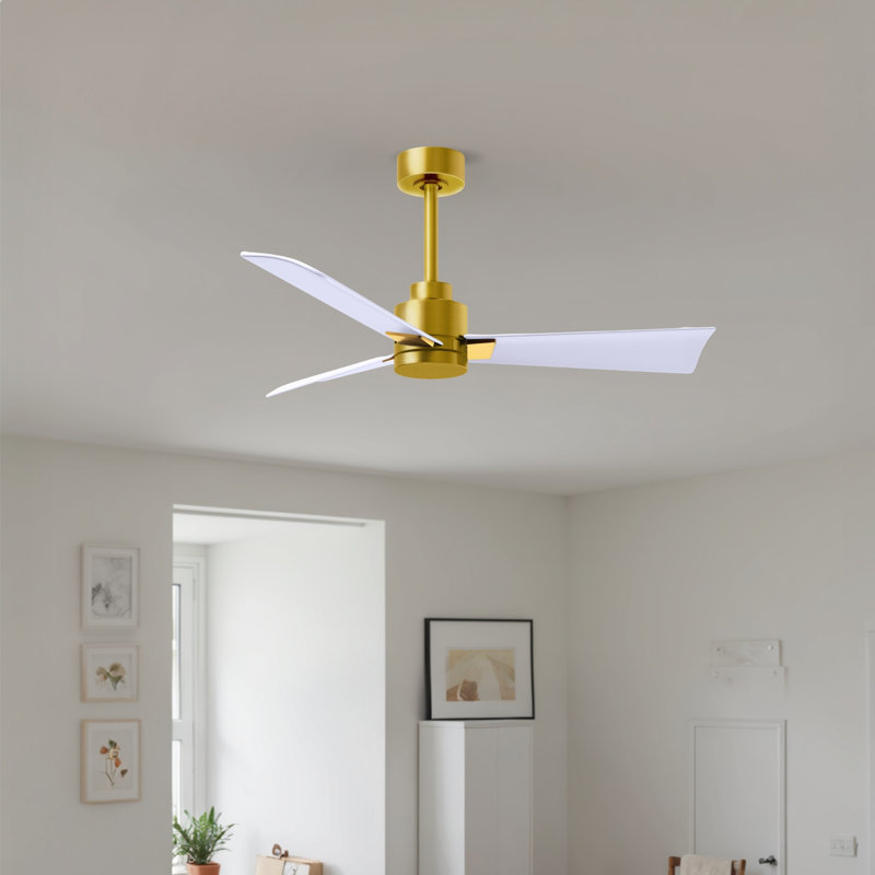Alessandra 42'' Ceiling Fan, Matte White, Brushed Brass