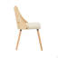 Chaise de salle à manger / d'appoint en bois naturel avec tissu crème