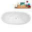 67" Streamline Soaking Matte White Freestanding Tub and Tray With Internal Drain-101698406-105823333